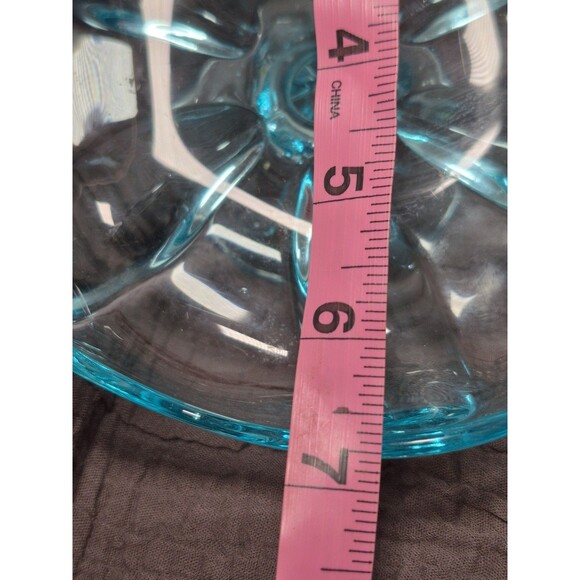 Viking Glass Rare Spring Blue Six Petal Compote Candy Dish - Picture 6 of 6